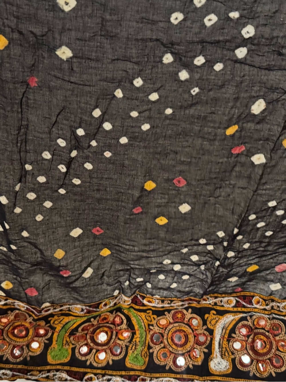 Black Bandhani Dupatta Scarf